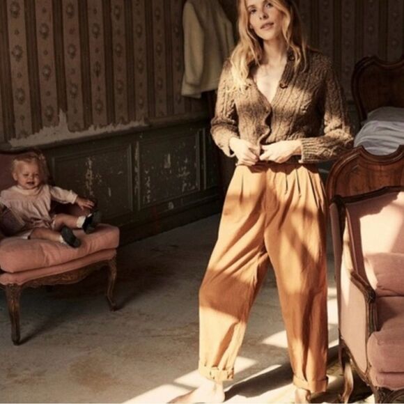 Doen 2 Grover Pant 100% cotton pleated front button fly terra cotta great cond - Picture 1 of 9